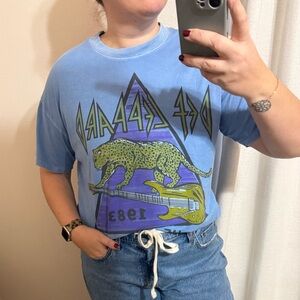 Oversized American Eagle Outfitters Light Blue Band Tee